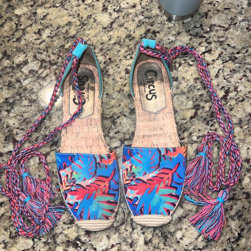 Circus by Sam Edelman Blue and Red Espadrilles Vibrant Design